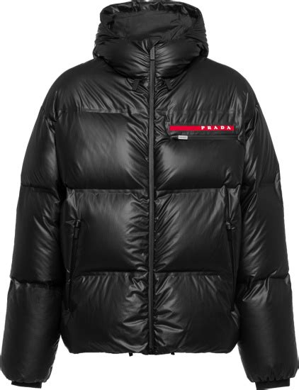 prada linea rossa puffer coat|prada re nylon puffer jacket.